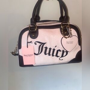 Juicy couture new with tags Powder blush velour urban heritage bowler bag